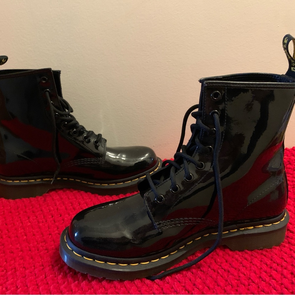 Dr. Martens Women’s 1460 Classic Patent Leather Combat Boots, Size 9, New